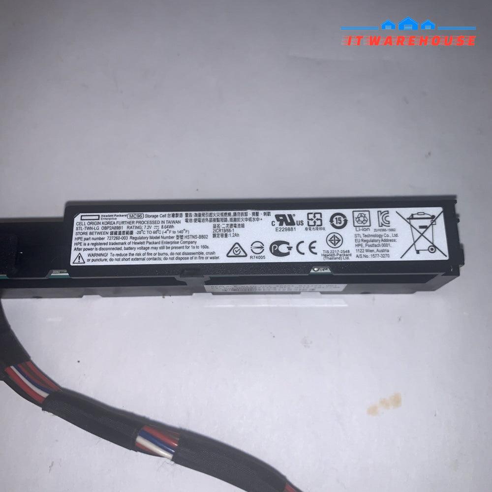 HPE 727260-003 DL ML SL Gen9 96W Smart Storage Cache Battery