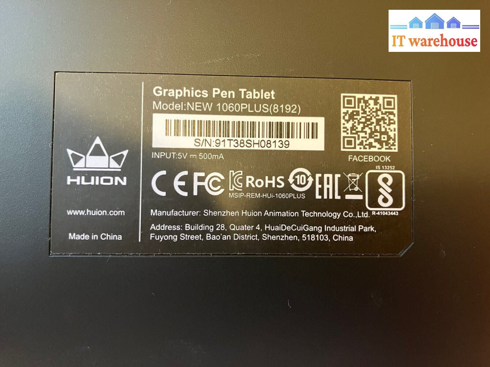 ~ Huion 1060 Plus Graphics Pen Drawing Tablet With USB Pen