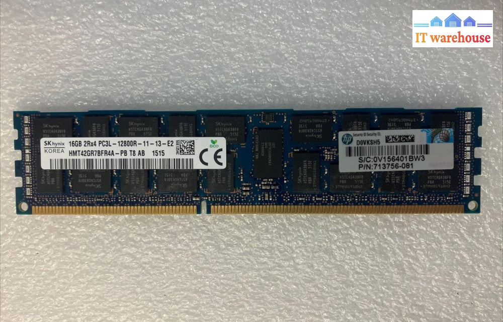 Hynix HMT42GR7BFR4A-PB 16GB DDR3L-1600 PC3L-12800R 2Rx4 ECC Server Memory RAM ~