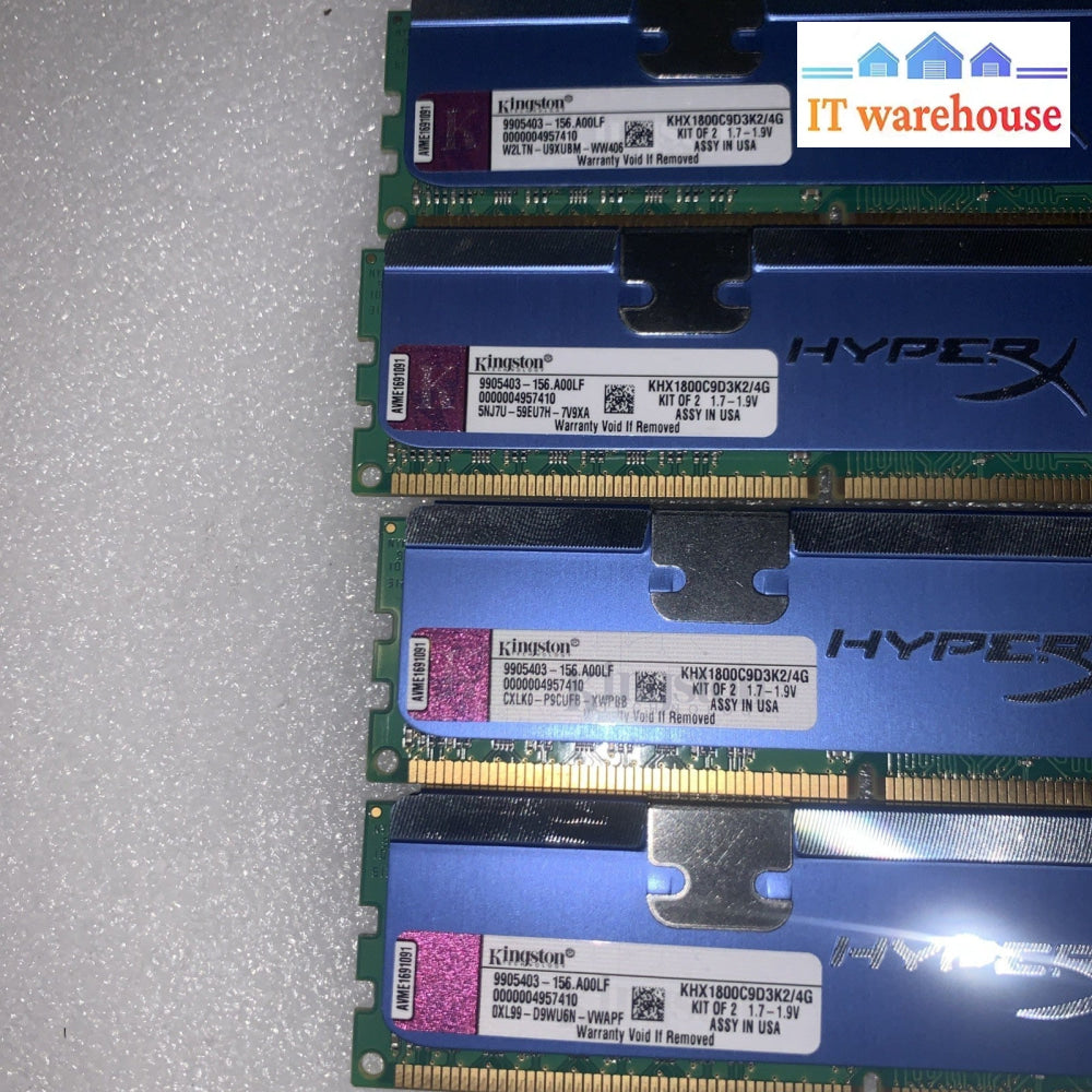 HyperX 8GB  (4x 2GB) DDR3 1800 Desktop Memory Model KHX1800C9D3K2/4G