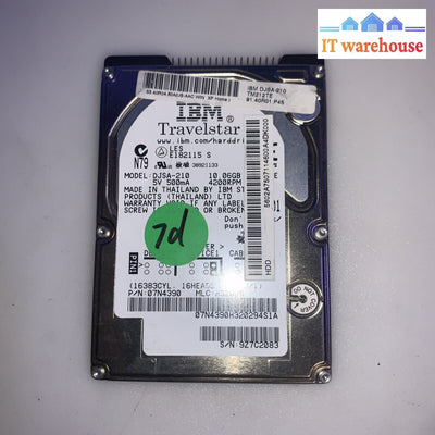 IBM 10.06 GB 2.5’’ IDE Hard drive DJSA-210 w/ WinXP SP3 installed (7 days used)