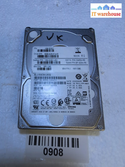 IBM 18R1086 18R1085 108-00321  1.2TB 2.5" SAS Hard Drive Tested -