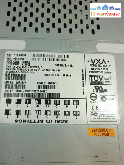- Ibm 19P4897 19P4898 Vxa-2 80/160Gb Lvd Internal Tape Drive @@@