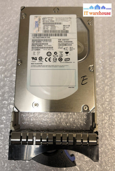 - IBM 300GB 15K SAS 3.5" Hard Drive W/Caddy 43X0805/43X0802/42C0242/ST3300655SS