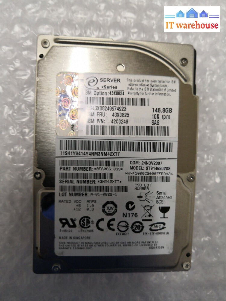 + IBM 43X0825 43X0824 42C0248 146GB 3G 10K 2.5" SAS HDD @@@