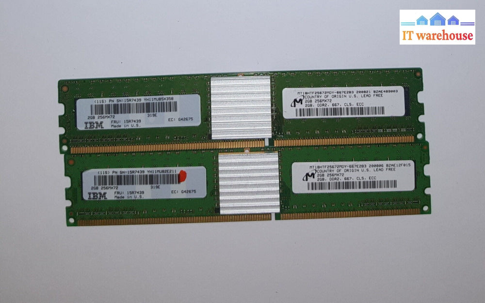 IBM 4GB (2x2GB) Micron DDR2 667MHZ Power6 Server RAM Memory Kit 15R7439 @@@