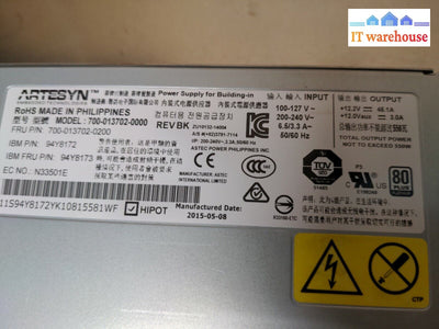 - IBM  700-013702 94Y8172 94Y8173 550W POWER SUPPLY FOR x3650 M5 X3500 M5 