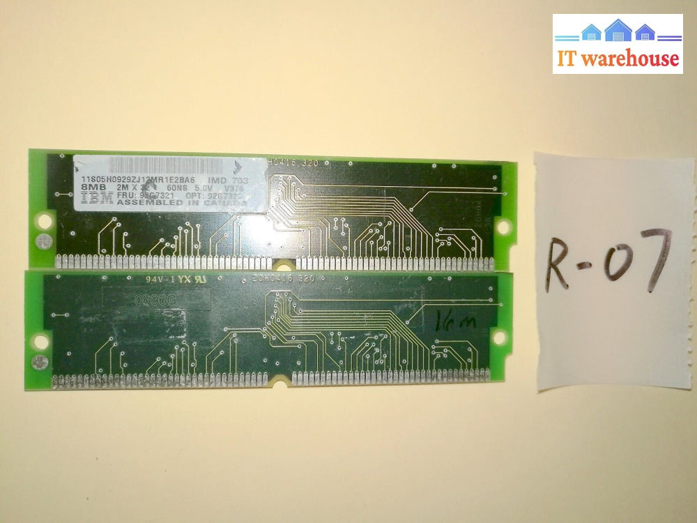 + IBM 8MB 2MX32 60NS 5.0V MEMORY RAM STICKS 92G7321 92G7320 @@@