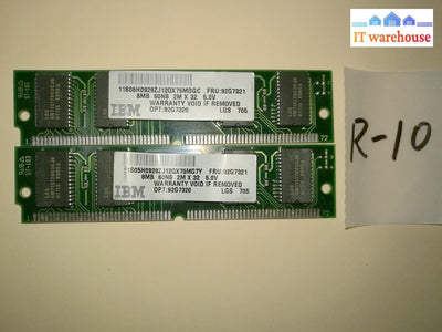 + IBM 8MB 2MX32 60NS 5.0V MEMORY RAM STICKS 92G7321 92G7320