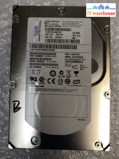 -Ibm Eserver 3.5’ 73.4Gb 15K Sas Hard Drive 26K5841 39R7348 40K1043 @@@