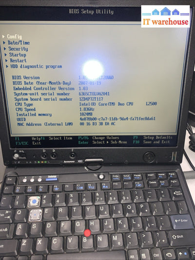 IBM LENOVO X60 6365 ULTRA PORTABLE TABLET (working parts)