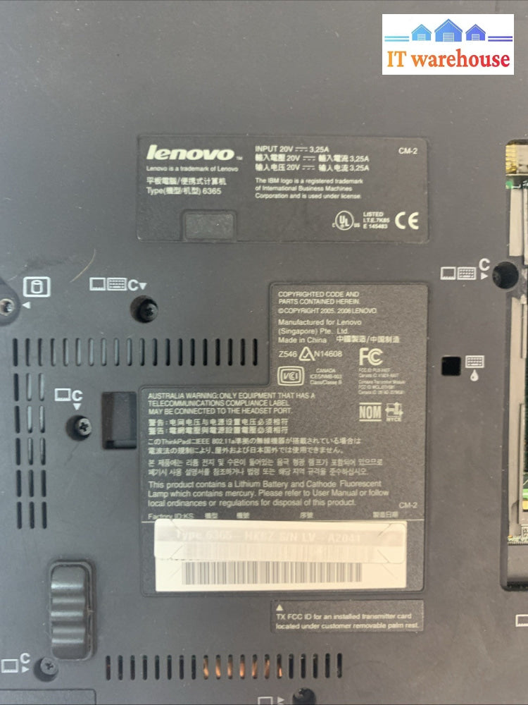 IBM LENOVO X60 6365 ULTRA PORTABLE TABLET (working parts)