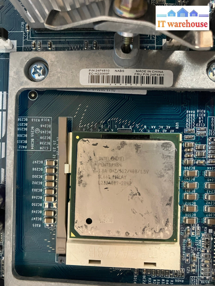 ~ IBM Netvista Motherboard FRU 49P1605 24P4810 W/ Intel Pentium 4 CPU & IO Plate