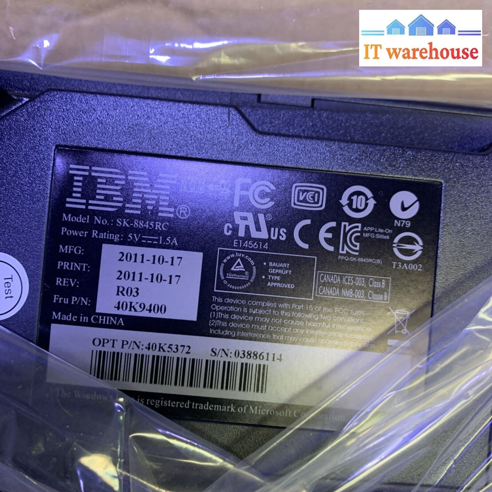 Ibm Sk-8845Rc Usb Wired Keyboard With Trackpad - Us English