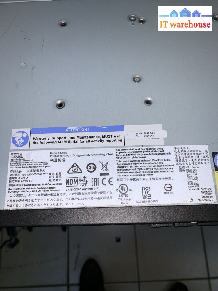 IBM Storwize V3700 Control Enclosure 24x 2.5’’ SAS Bays (chassis only)