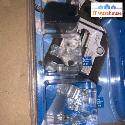 Ideal 33-296 Cat 3 Cat 5e and Cat 6 Data Voice Crimp Kit strips & crimp