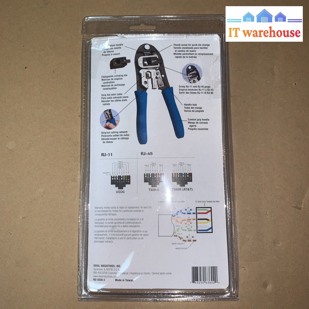 Ideal 33-296 Cat 3 Cat 5e and Cat 6 Data Voice Crimp Kit strips & crimp
