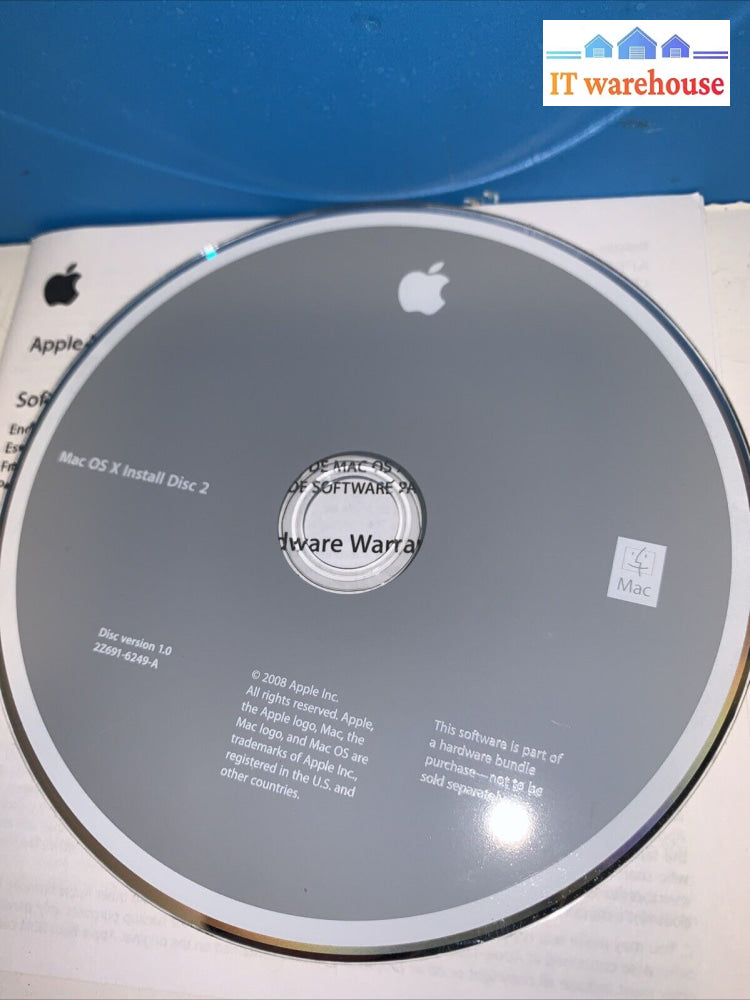 iMac MacOS Leopard 10.5.4 2Z691-6248-A 2Z691-6249-A