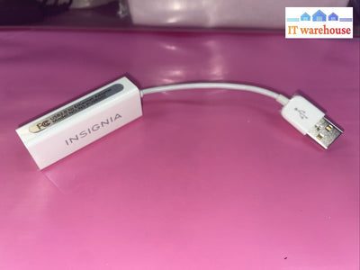 Insignia Usb 2.0 To Rj45 Ethernet Network Adapter For Mac Os/ Windows Pc Laptop