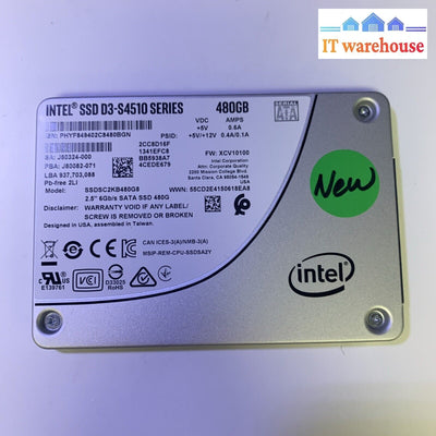 Intel 480GB 2.5 6Gb/s SATA SSD SSDSC2KB480G8 D3-S4510 Series