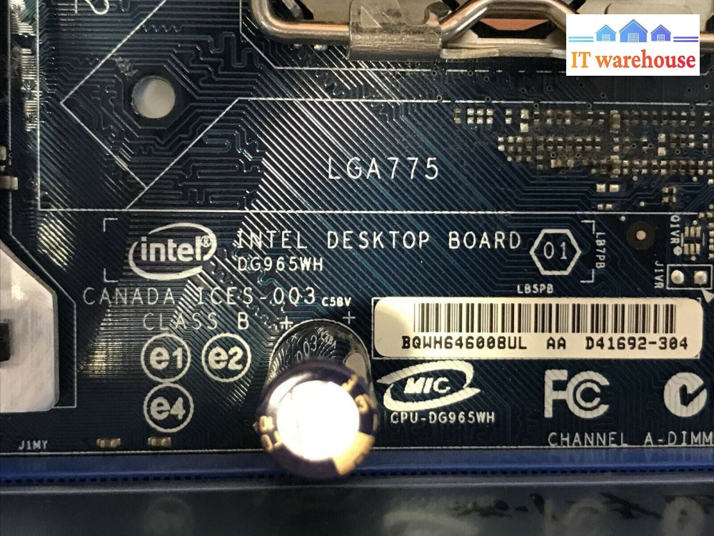 Intel Media Series Desktop Board DG965WH Motherboard W/ C2D 6300 CPU TESTED