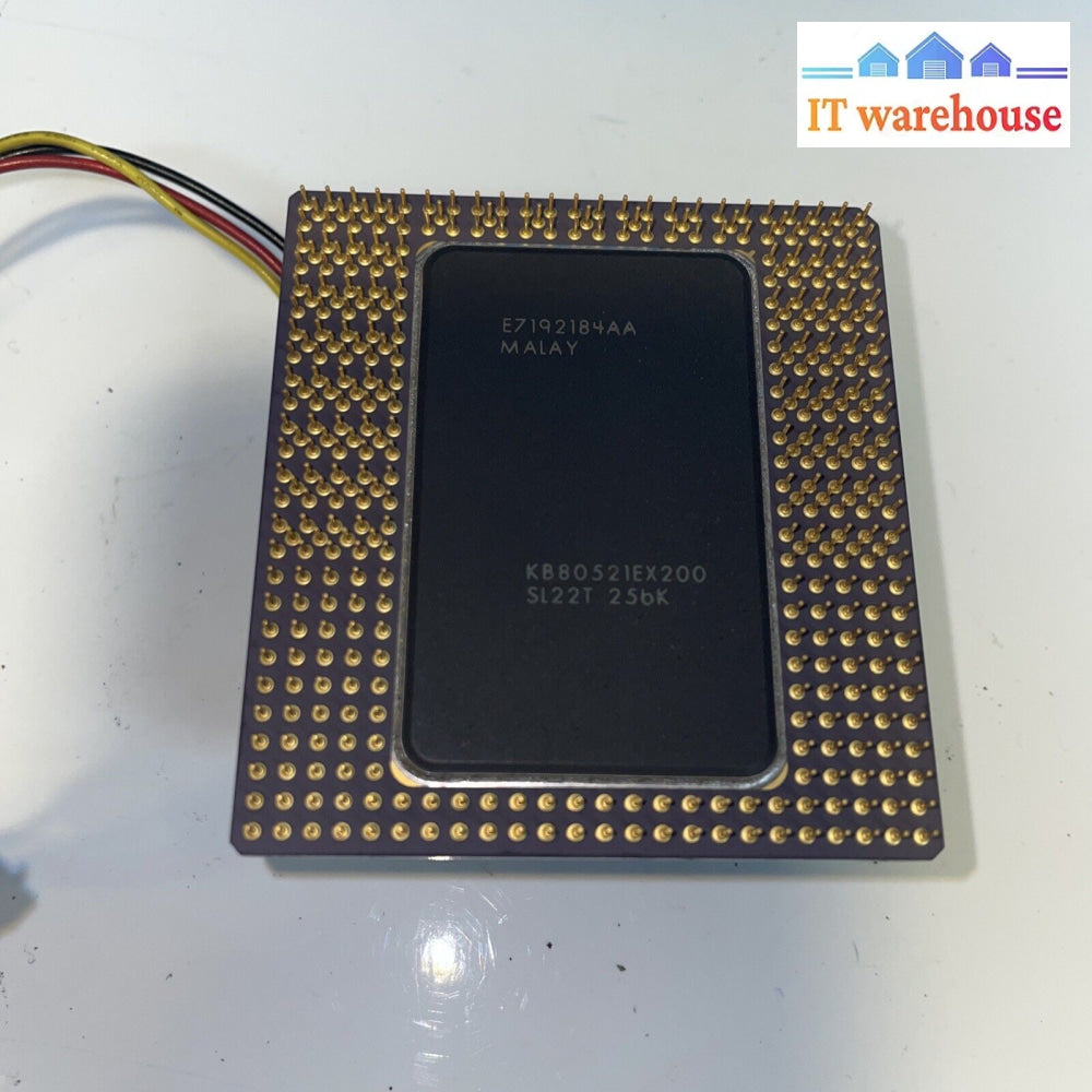 Intel Pentium Pro Sl22T Kb80521Ex200 256K Vintage Ceramic Cpu + Heatsink Fan