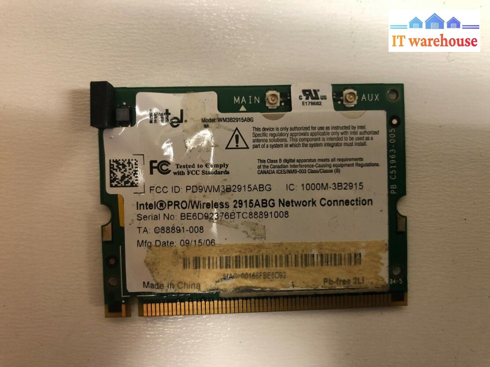 *Intel Pro Wireless 2200BG 802.11G 