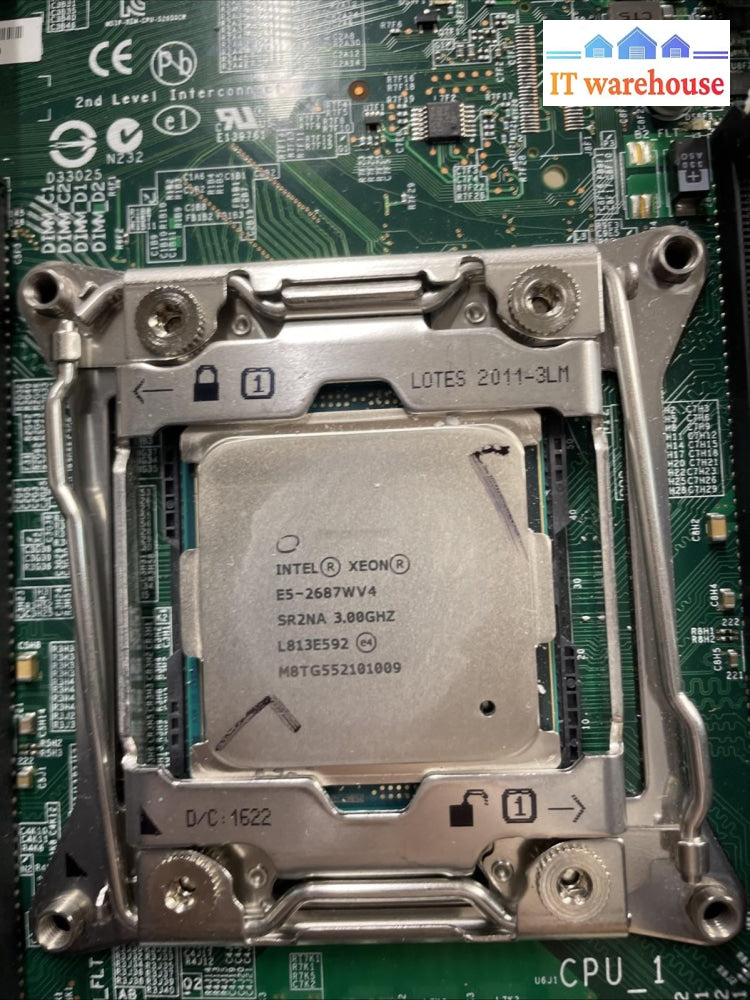 Intel S2600CW Motherboard H12881-270 + 2x Intel E5-2687WV4 CPU w I/O plate +