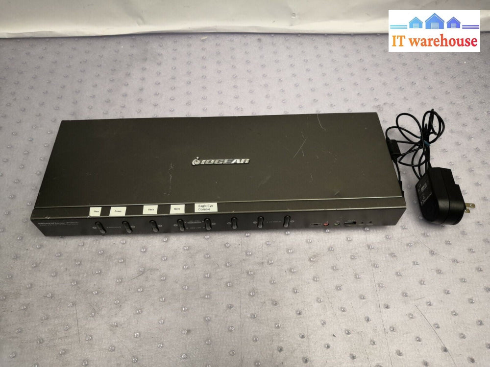  IOGear 8-Port USB dual-link DVI KVM Switch with VGA Support GCS1208 W/ AC 