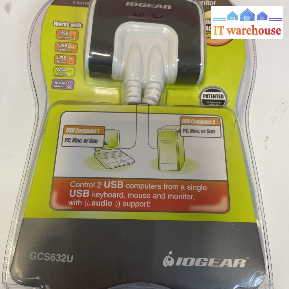 IOGEAR GCS632U 2-Port VGA USB Compact KVM Switch Box