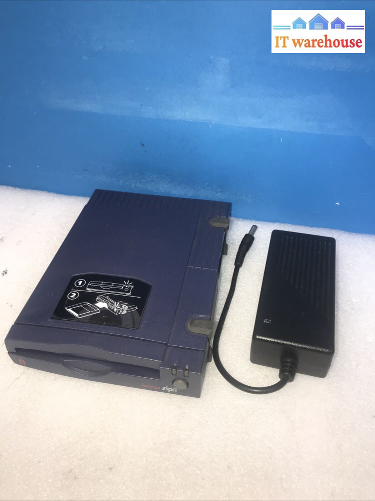 Iomega Zip 100 Parallel Z100P2 Storage Disk Drive + Ac Adapter