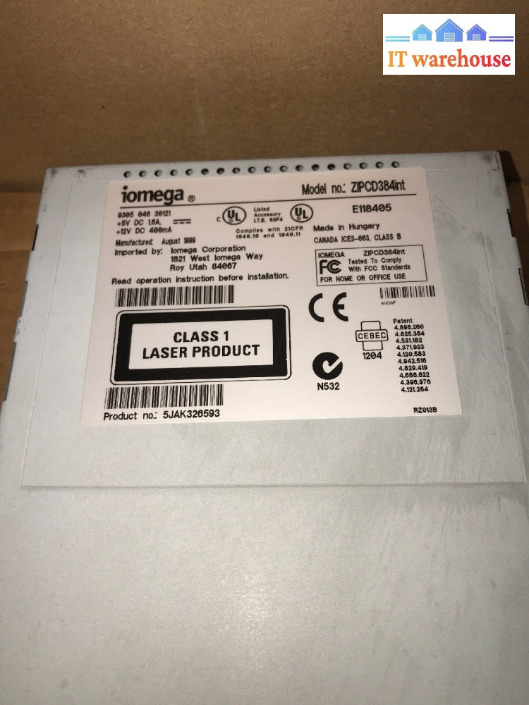 Iomega ZIPCD384INT CDRW Internal CDRW Drive