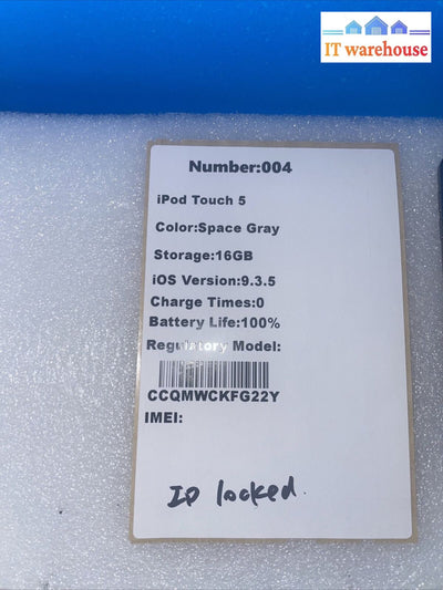 iPod touch 5th Gen 16GB Space Gray A1421 (AS IS)