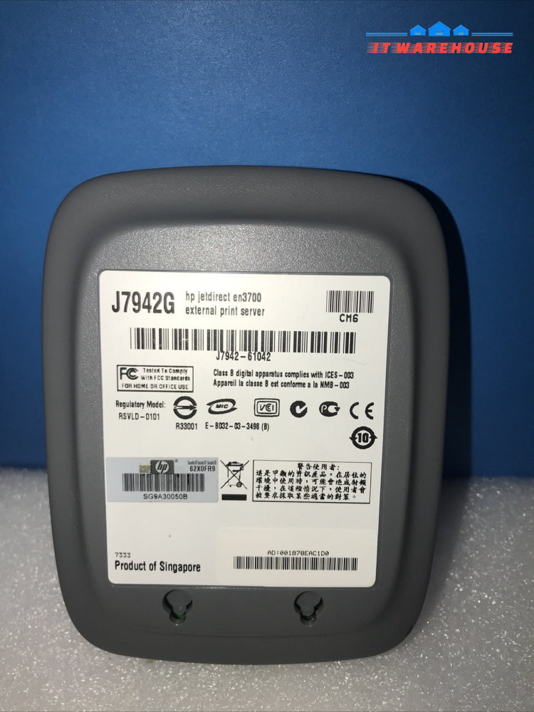 J7942G HP Jetdirect EN3700 External Print Server J7942-61032 (no Power Adapter)