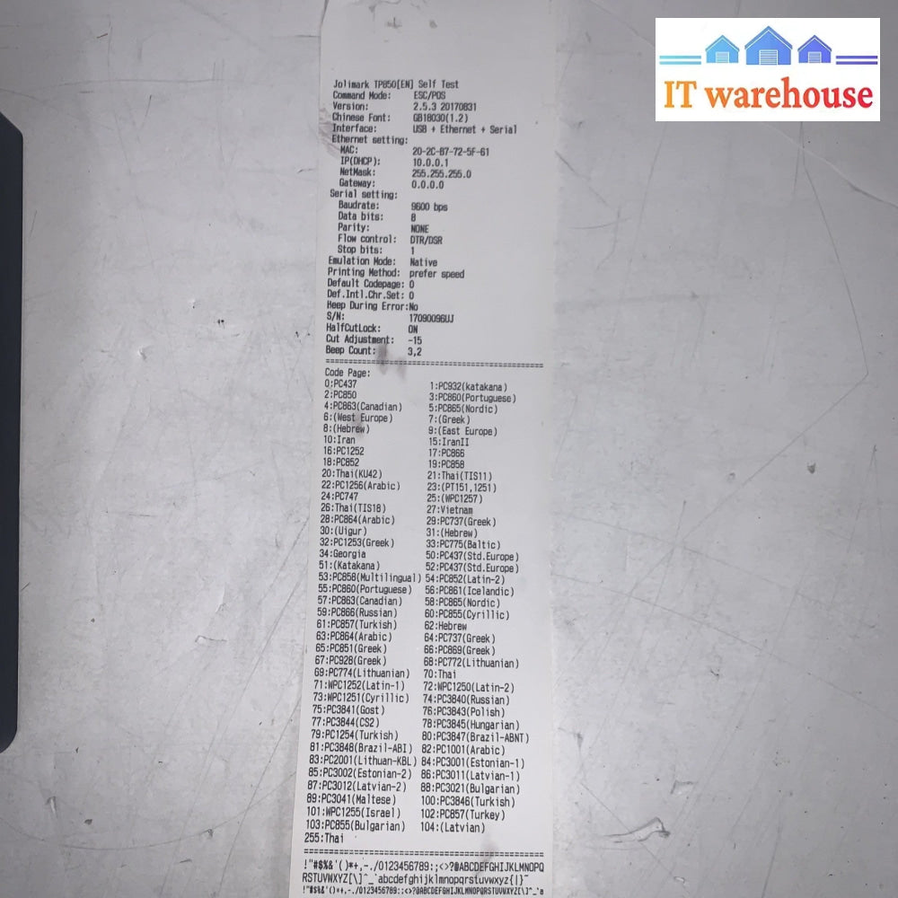 Jolimark. tp850USE Pos Printer (USB/ Network/serial)