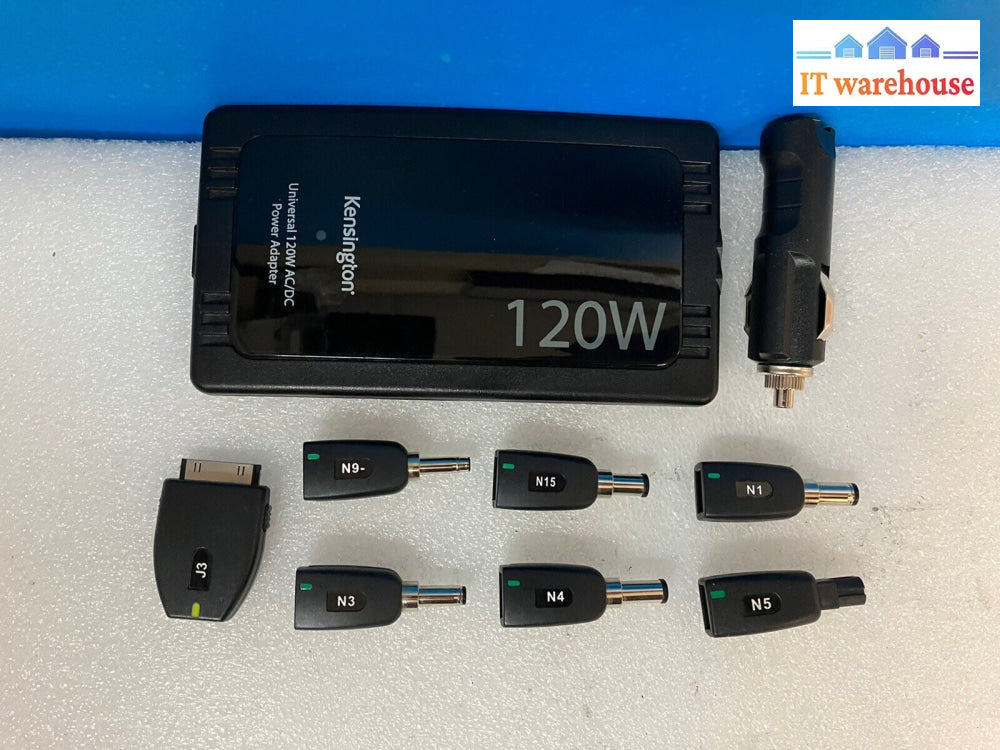 ~ Kensington Ultra Portable Universal 120W DC Power Supply Adapter Kit With Bag
