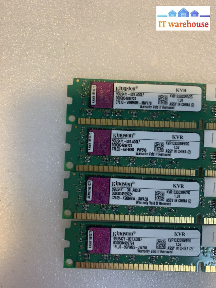 Kingston 8GB (4x2GB) DDR3 1333MHz PC3-10600 Desktop RAM KVR1333D3N9/2G Tested