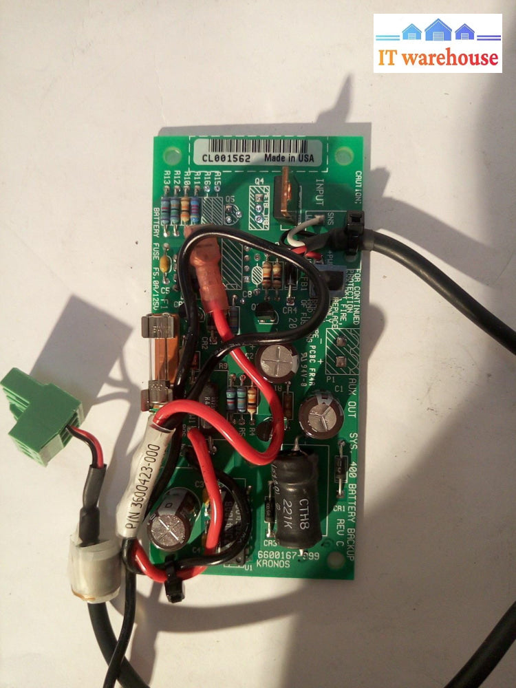 - Kronos 6600167-999 Battery Backup Board 6500167-001 Cl001562 S0251677