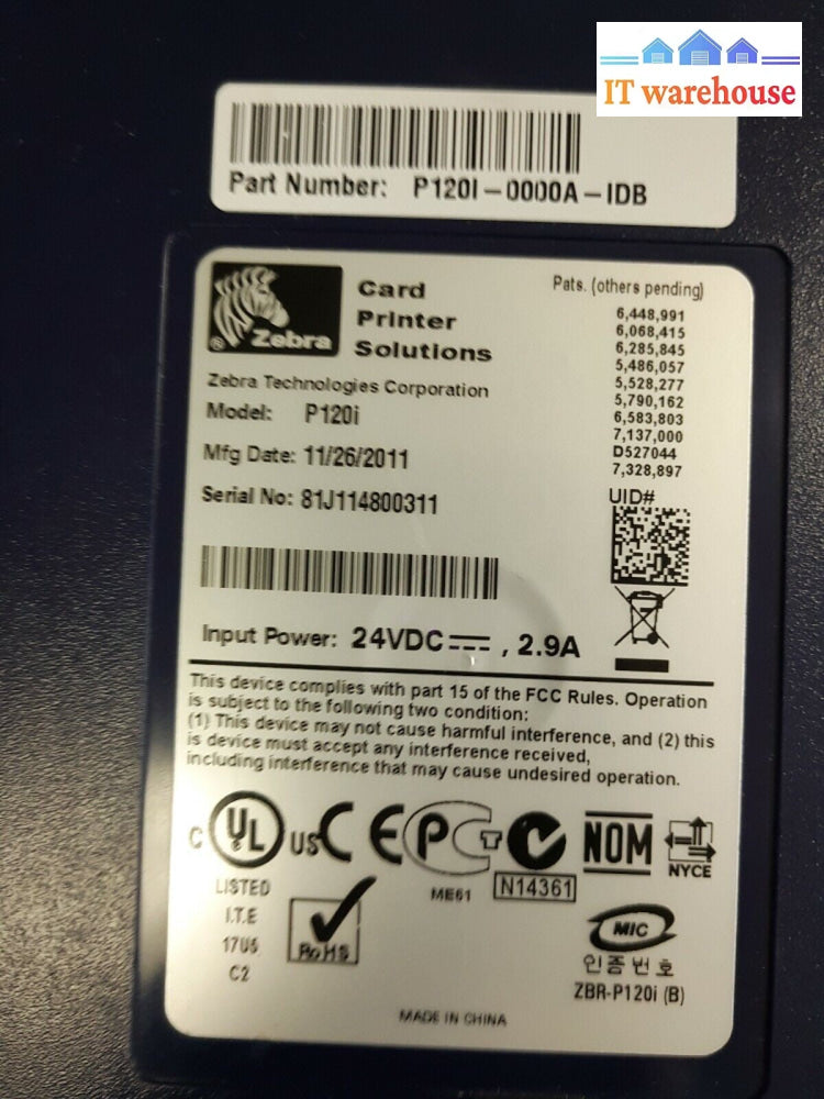 -  LCD MODULE  404440-001P FOR Zebra  P120i Card Printer TESTED