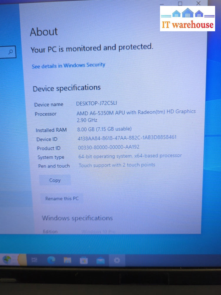 Lenovo 15.6’’ ThinkPad E545 Laptop A6-5350M 2.9GHz /8GB RAM/250GB SSD /Win10