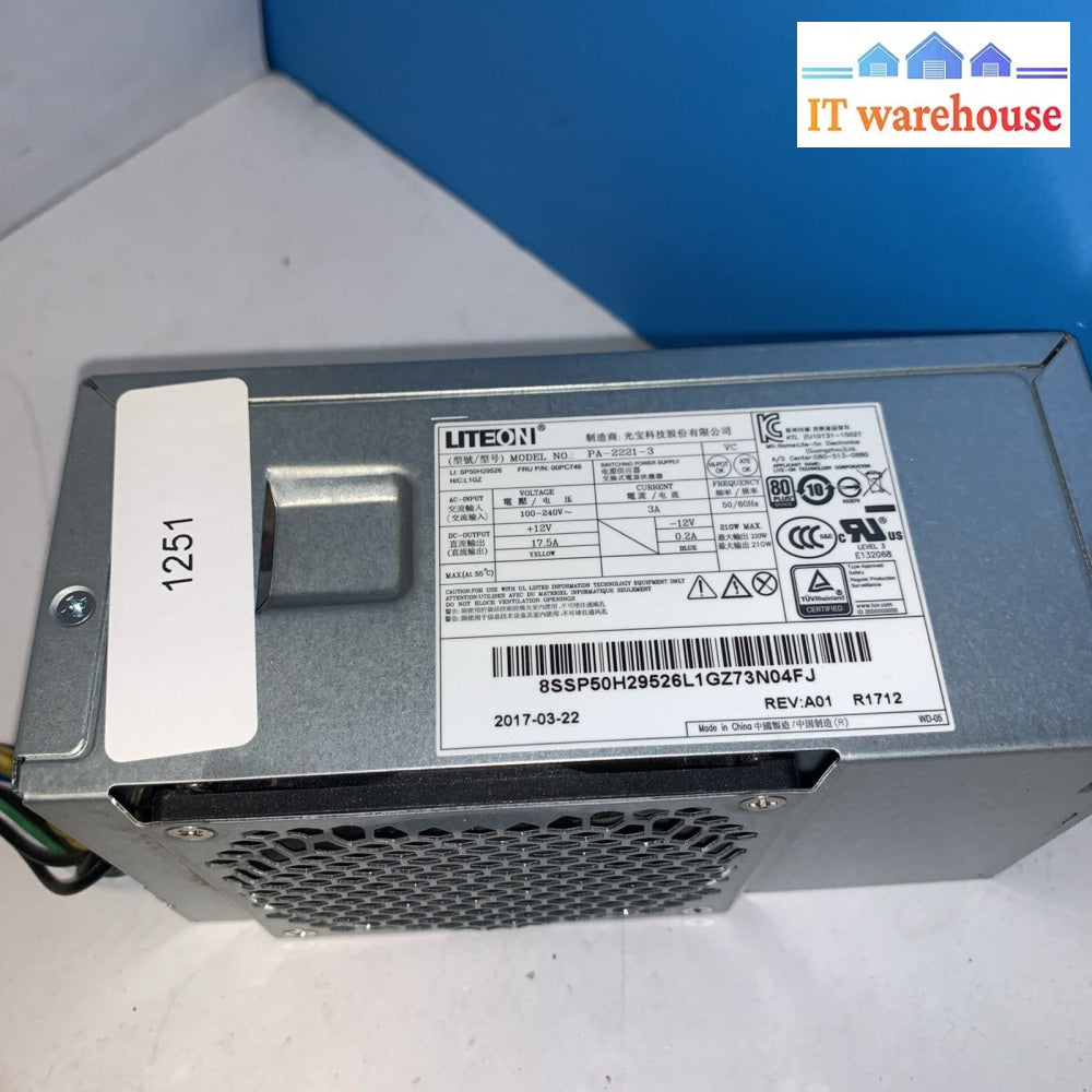 Lenovo 54Y8941 210W Power Supply ThinkCentre M700 M800 M900 Lite-On PA-2221-3