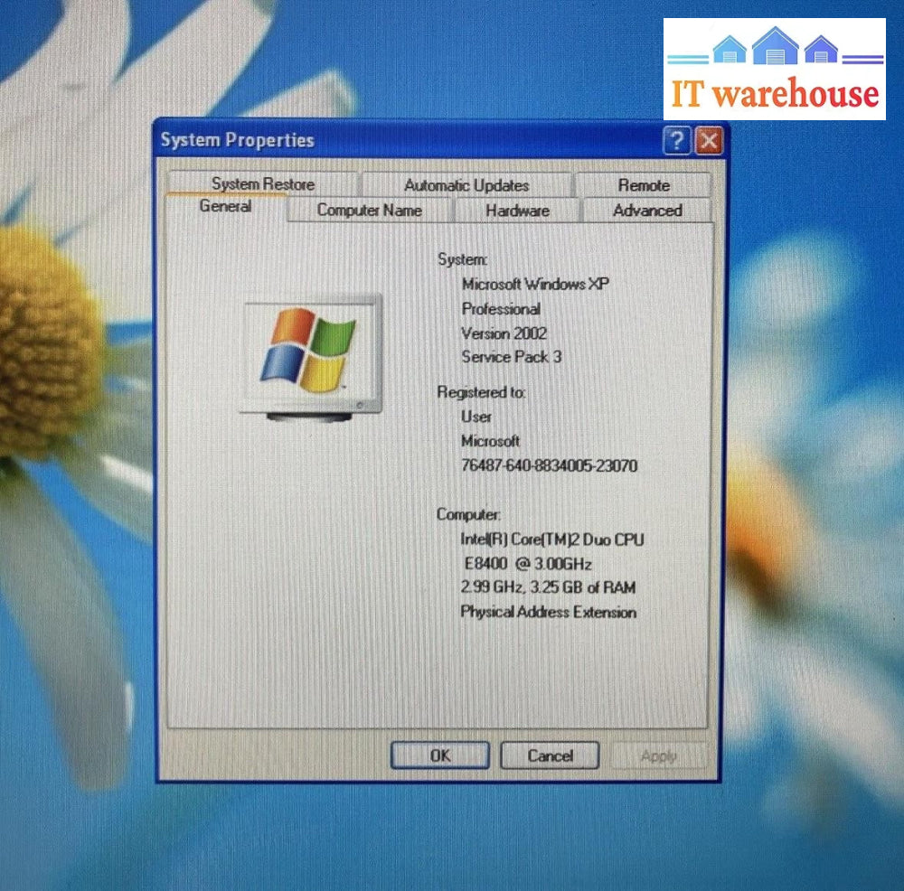 Lenovo 6209 ThinkCentre M58p Desktop Intel C2D CPU / 4GB RAM / 320GB HDD / XP ~