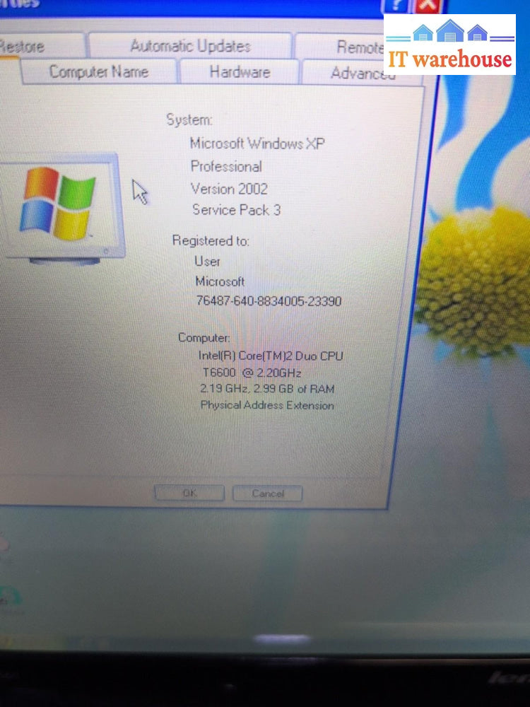 Lenovo IdeaPad Y550 15.6" Laptop Core 2 Duo T6600 /3GB RAM/500GB HDD/WIN XP -