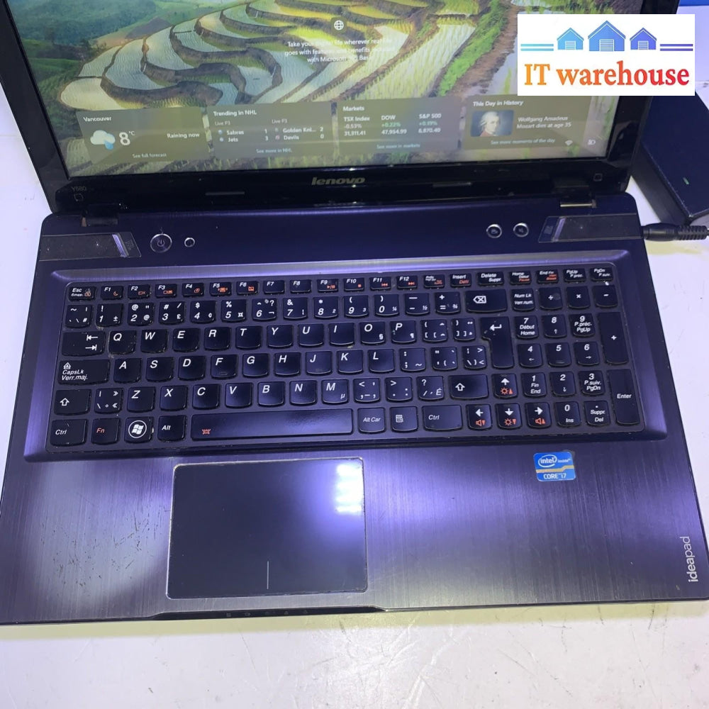Lenovo IdeaPad Y580 15.6” Intel i7-3610QM 2.3GHz 8GB ram 240GB SSD Windows 11