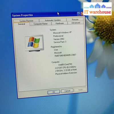 Lenovo mini PC Desktop (ThinkCentre) i3-2120T/ 4GB/ 250GB HD/WINDOWS XP PRO SP3