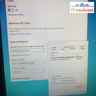 Lenovo Mini PC i5-4950T 4GB 240SSD Windows 10 Pro