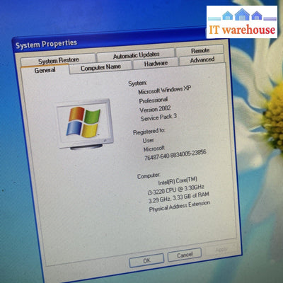 Lenovo Thimkcentre i3-3220 3.3GHZ 3.25GB Ram 200GB HDD Windows XP 32bit