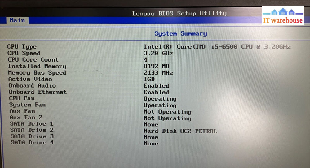 Lenovo Think Centre M800 Sff Desktop I5-6500 Cpu / 8Gb Ram 256Gb Ssd Win10 ~