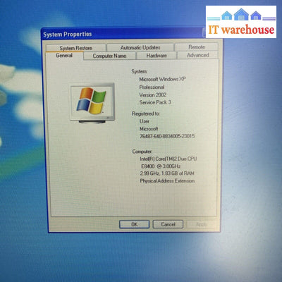 Lenovo ThinkCentre 6234 A1U Core 2 Duo 3.00GHz 4GB RAM 500GB Windows XP pro SP3