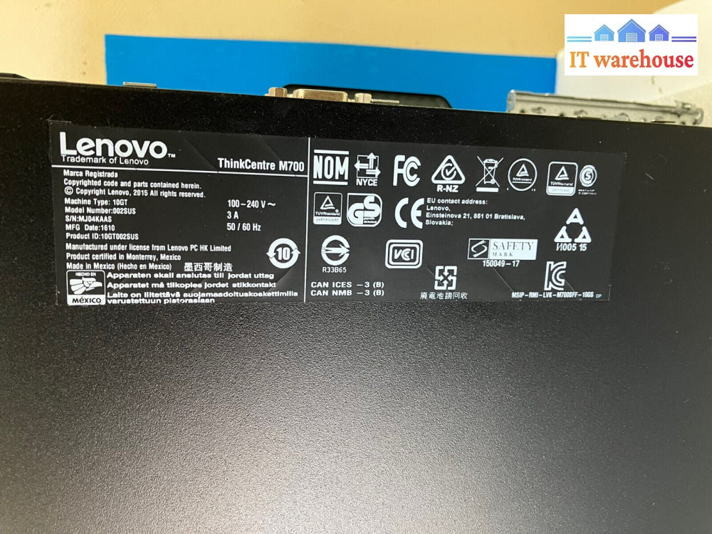 ~ Lenovo ThinkCentre M700 SFF Desktop PC BareBone W/ i5-6400 CPU 8GB RAM No Disk